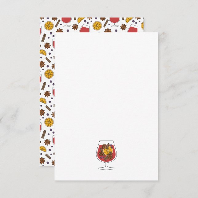 Cartão De Notas especiarias de vinho quente de Natal (Frente/Verso)
