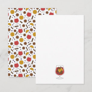 Cartão De Notas especiarias de vinho quente tinto de férias de Nat