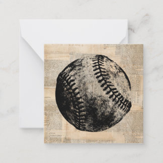 Cartão De Notas Estilo de Jornal Vintage Baseball Art Illustration