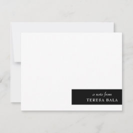 Cartão De Notas Estilo Moderno Minimalista Preto e Branco Design
