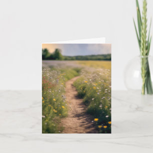 Cartão De Notas Estrada De Camas De Flor Selvagem