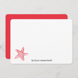 Cartão De Notas Estrela vermelha do mar costeiro do oceano em toda