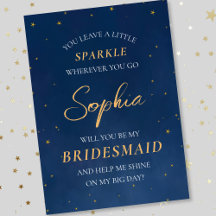 Estrelas Celestiais Proposta de Bridesmaid Elegant