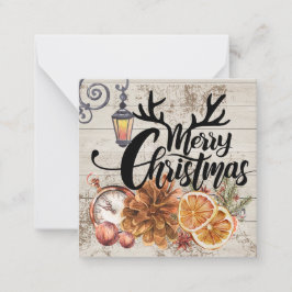 Cartão De Notas Eterno rústico fazenda Madeira Reindee Natal