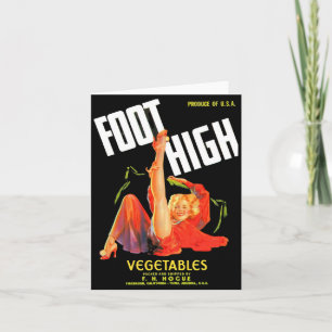Cartão De Notas Etiqueta da caixa vegetal Foot High Vegetais dos a