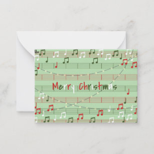 Cartão De Notas Etiqueta de presente de Natal Musical