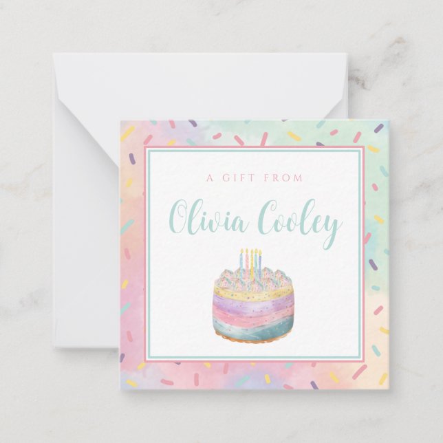 Cartão De Notas Etiqueta de presentes personalizada (Frente)