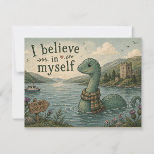 Cartão De Notas Eu acredito em mim mesmo Monstro do Lago Ness capr