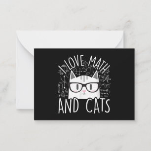 Cartão De Notas Eu Adoro Matemática E Gatos Gatinhos Bonitos
