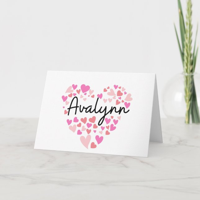 Cartão De Notas Eu amo Avalynn - corações para Avalynn (Frente)