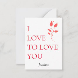 Cartão De Notas Eu amo te amar, personalizar customizar