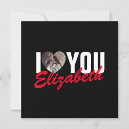 Cartão De Notas Eu Amo Você Foto Personalizada Coração e Nome