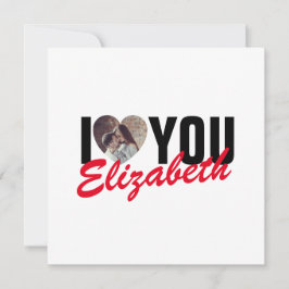 Cartão De Notas Eu Amo Você Foto Personalizada Coração e Nome