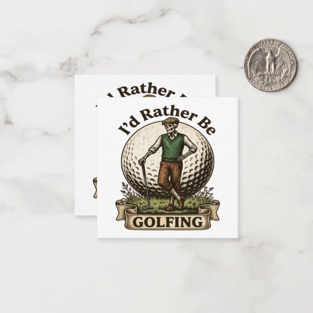 Cartão De Notas Eu Preferiria Estar Jogando Golfe  (Frente/Verso In Situ)