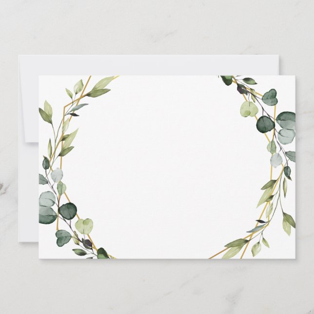 Cartão De Notas Eucalyptus Foliage Wreath Frame Boho (Frente)