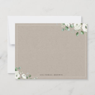 Cartão De Notas Eucalyptus greenery Floral Personalizado Stationer
