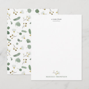 Cartão De Notas Eucalyptus Greenery Glossomas de Goma Dólar