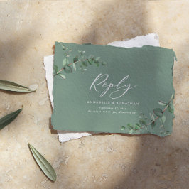 Cartão De Notas Eucalyptus Greenery Resposta do casamento