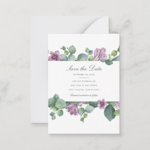 Cartão De Notas Eucalyptus Purple Green Floral Succulto Salve O