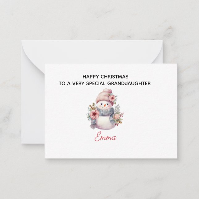 Cartão De Notas Excelente Personalizado, neta de Natal (Frente)