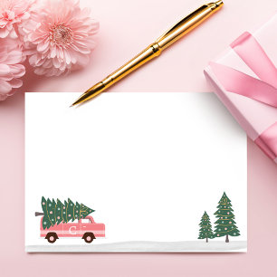 Cartão De Notas Fa La Christmas Tree Pink Vintage Van To & From
