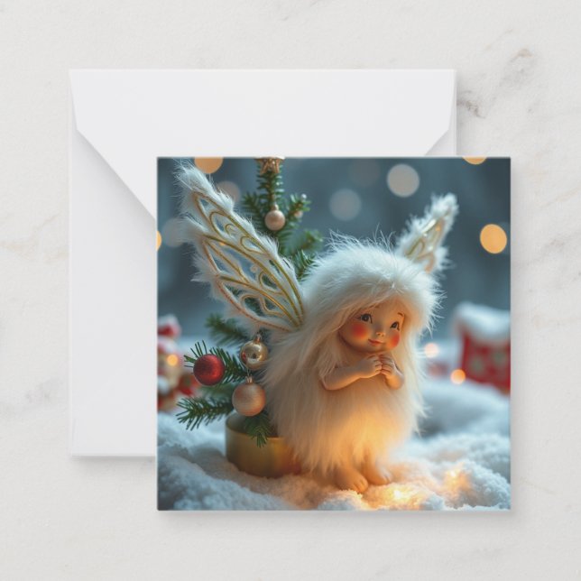 Cartão De Notas Fada de natal fofa (Frente)