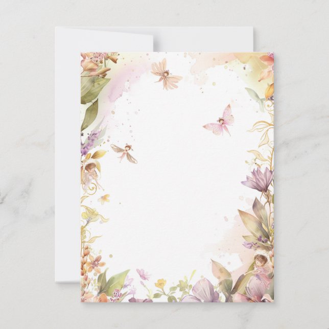 Cartão De Notas Fairy Garden (Frente)