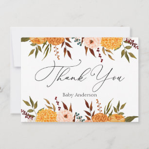 Cartão De Notas Fall Florals Mãe Obrigado Nota