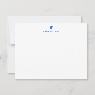 Cartão De Notas Família Clássica Formal de Cardíaco de Doodle BLUE