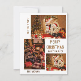 Cartão De Notas Família de Script Minimalista Na moda de Natal Mod