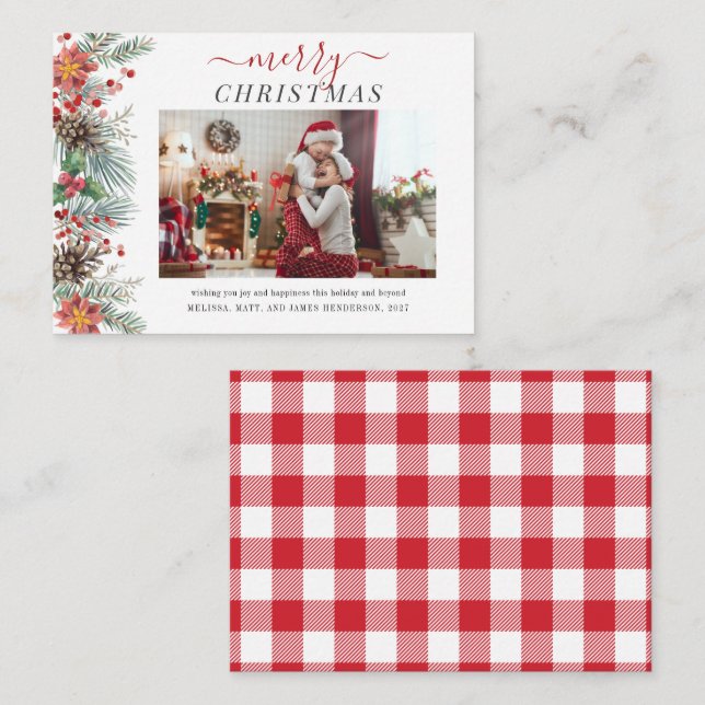 Cartão De Notas Família do Visqueiro Foto Feliz Natal Feriado (Frente/Verso)