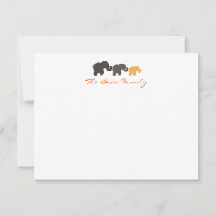 Cartão De Notas Família Notecards liso do elefante