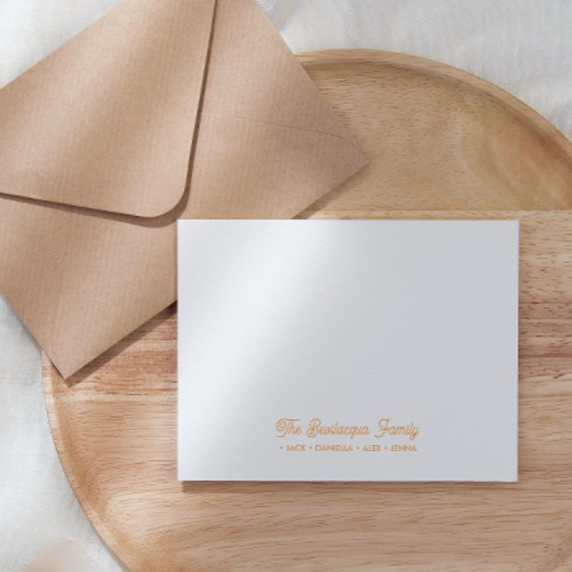 Cartão De Notas FAMÍLIA NOTECARDS Papel de carta Nomes cursivos La (Criador carregado)