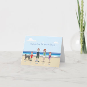 Cartão De Notas Família personalizada de desenhos animados