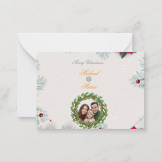 Cartão De Notas Family in the Snow Letter – Christmas Greeting 
