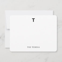 Cartão De Notas Family Photo Collage | Minimal Elegant Monogram