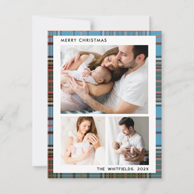 Cartão De Notas Family Photos Berries Christmas Holidays Tartan (Frente)