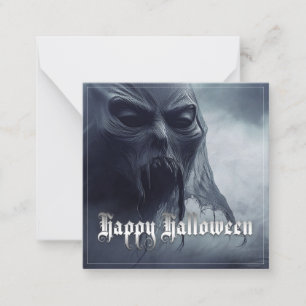 Cartão De Notas Fantasma preto em uma paisagem infernal - Hallowee