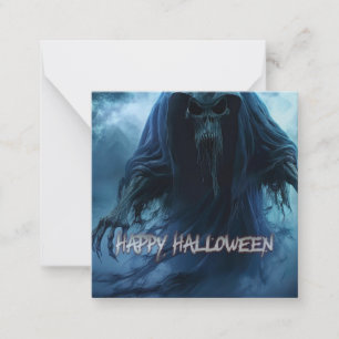 Cartão De Notas Fantasma preto em uma paisagem infernal - Hallowee