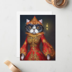 Cartão De Notas Fantasy Cat Notecard #SA4