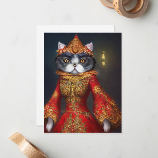 Cartão De Notas Fantasy Cat Notecard #SA4