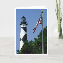 Cartão De Notas Farol de Cape Lookout com Glória Antiga