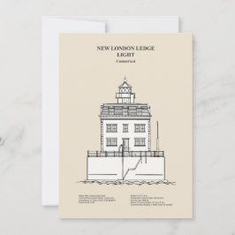 Cartão De Notas Farol de New London Ledge - Connecticut - SBD