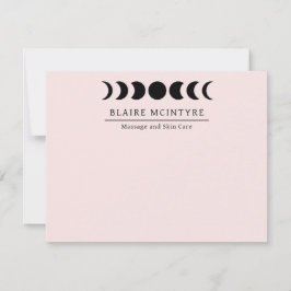 Cartão De Notas Fases da Lua da Rosa claro Moderna Elegante