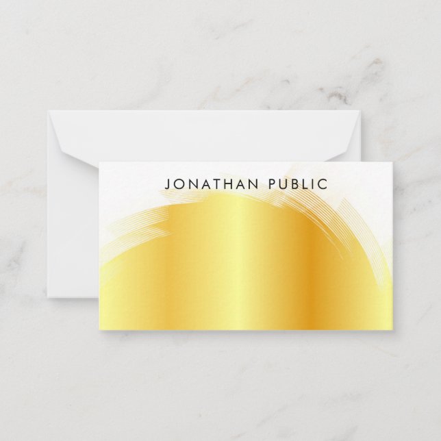 Cartão De Notas Faux Elegante do Monograma de Script de Mão Person (Frente)