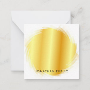 Cartão De Notas Faux Elegante do Monograma de Script Manuscrito Do