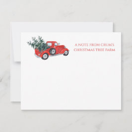 Cartão De Notas Fazenda de Árvore de Natal com Caminhão Vermelho A