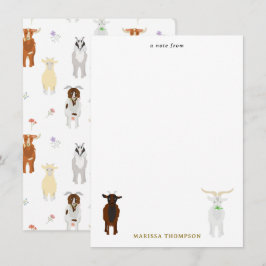 Cartão De Notas Fazenda de Cabritos Animais Fofos