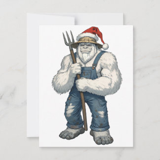 Cartão De Notas Fazendeiro do Yeti Abominável Snowman Natal Engraç