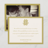 Felicidade Dupla Floral Casamento Chinês Obrigado
